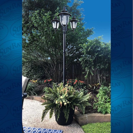 Sun-Ray Sun-Ray Hannah Solar Lamp Post and Dual Planter - Black